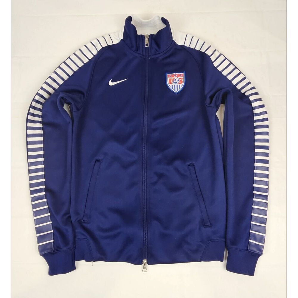 Nike USA Soccer Jacket Mens Small. Vintage Track Jacket Blue Longsleeve.